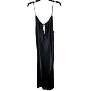 Secret Treasures Satin Black Slip Dress Spaghetti Straps Sz XL Grunge, Classy